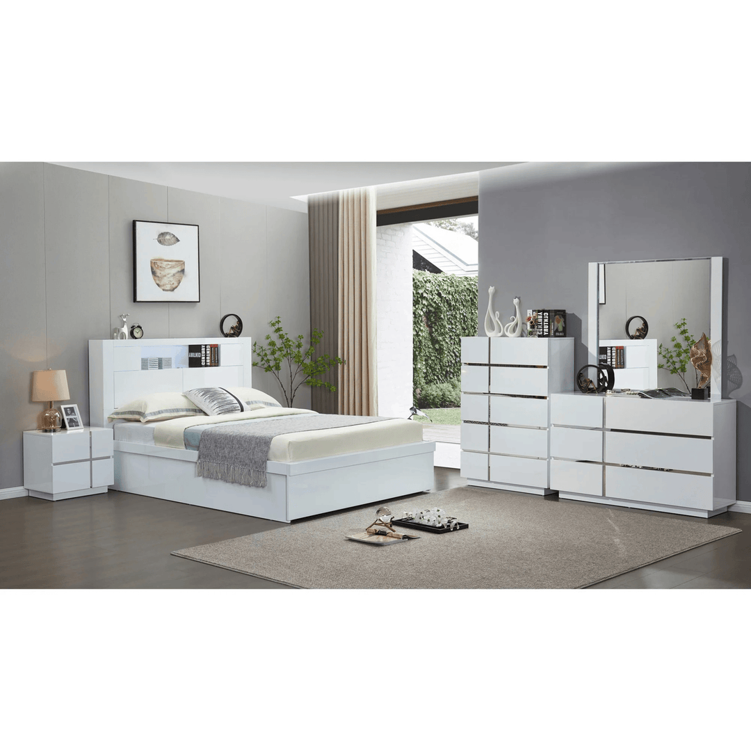 Nevada Modern Gas Lift Platform Bed with Storage, Queen - DLB Furniture