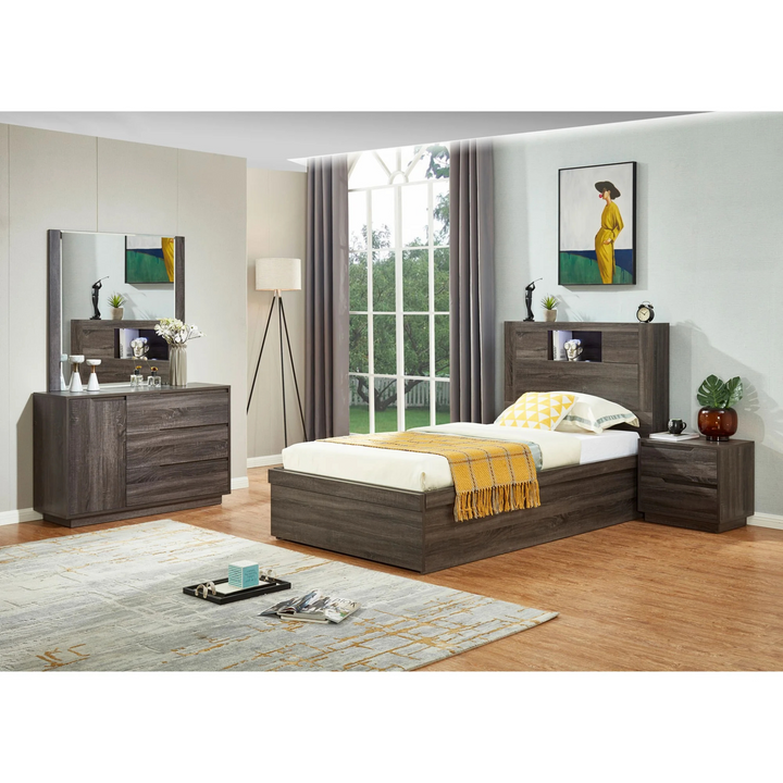 Boston Modern Gas Lift Platform Bed with Storage, King Single - DLB Furniture