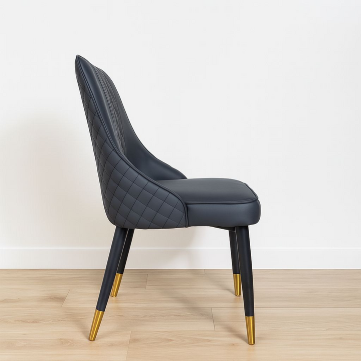 Pandia Microfibre Black Leather Dining Chair 