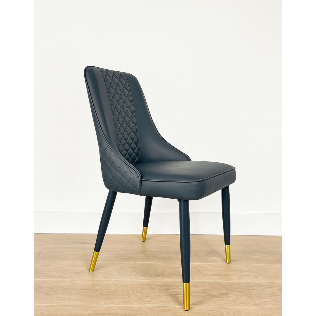 Pandia Technical Black Leather Dining Chairs - DLB Furniture