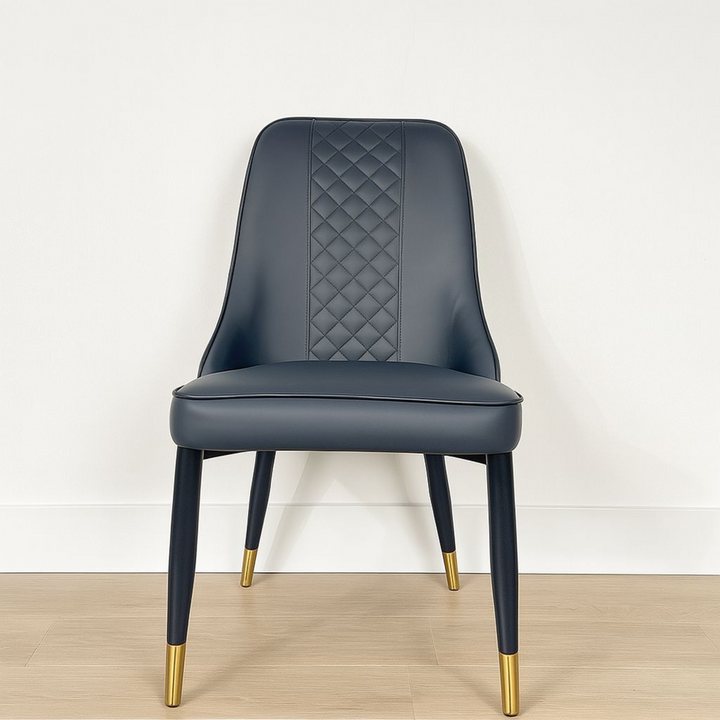 Pandia Technical Black Leather Dining Chairs - DLB Furniture