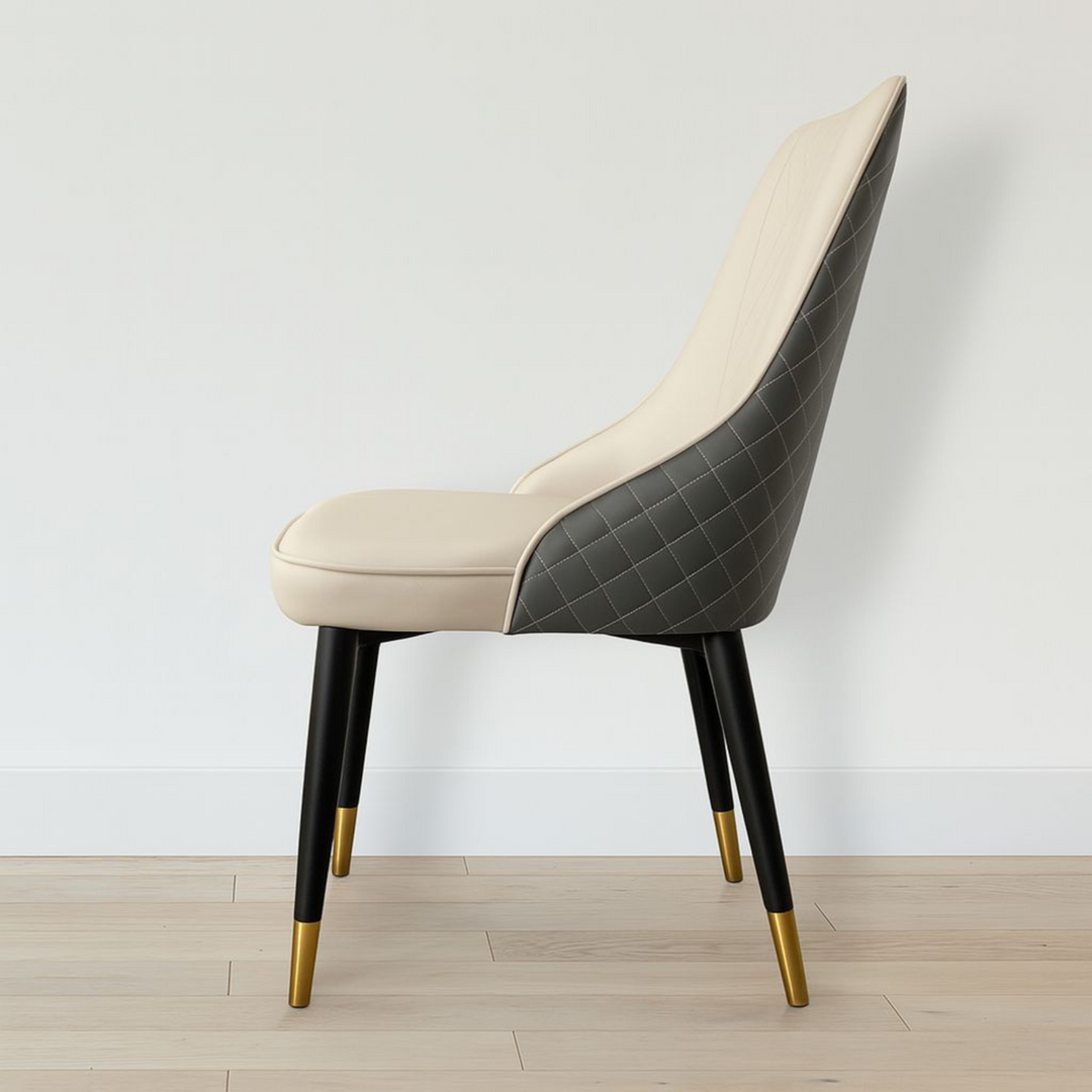 Pandia Microfibre Leather Dining Chairs Grey and White 2 tone - DLB Furniture