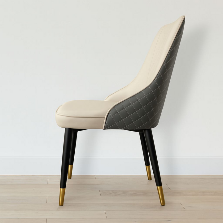 Pandia Microfibre Leather Dining Chairs Grey and White 2 tone - DLB Furniture