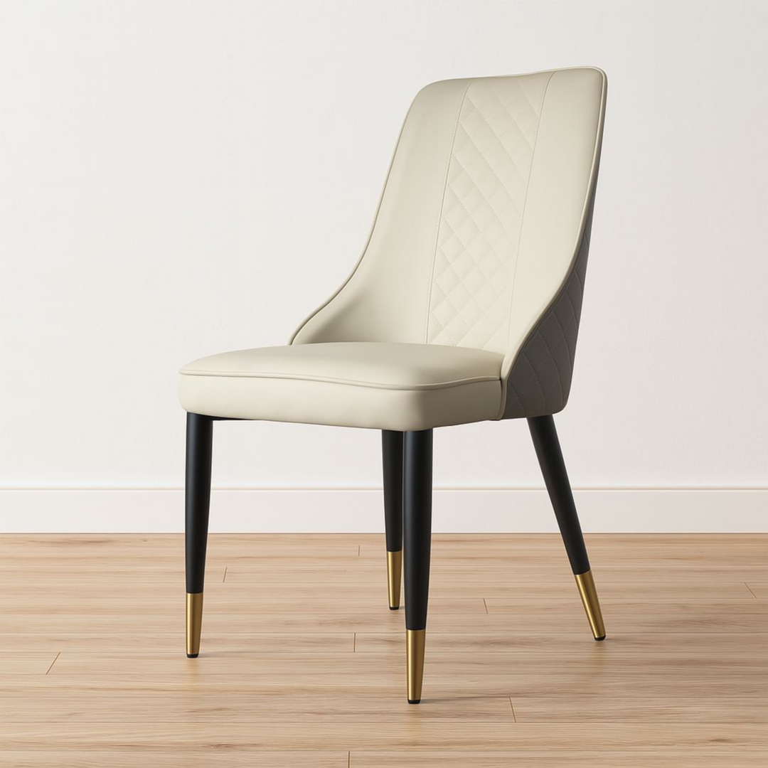 Pandia Microfibre Leather Dining Chairs Grey and White 2 tone - DLB Furniture