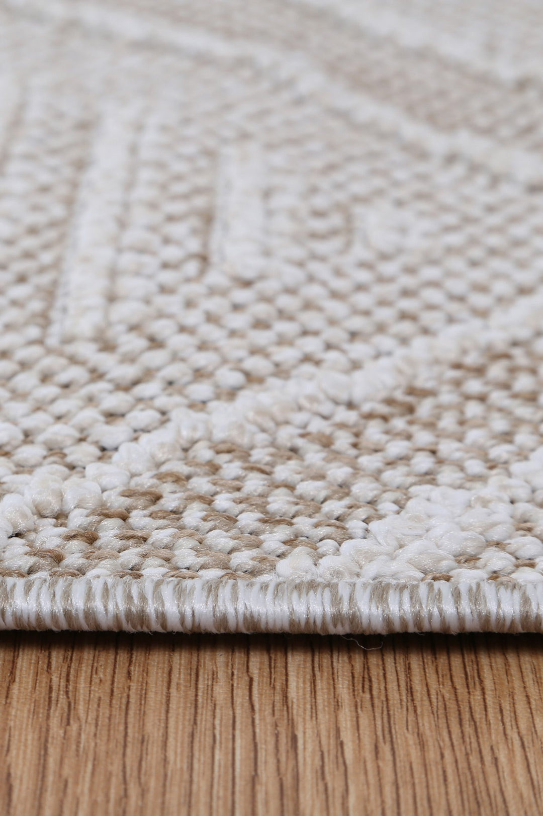 Vanuatu Kenilorea Beige Geometric Flatweave Rug - DLB Furniture