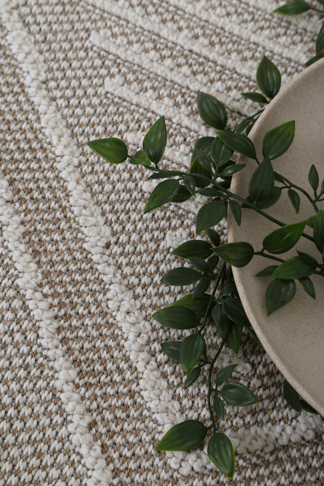Vanuatu Kenilorea Beige Geometric Flatweave Rug - DLB Furniture