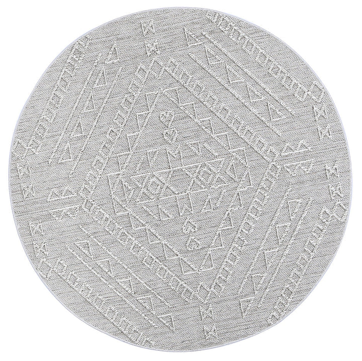 Vanuatu Kaua Ash Tribal Round Flatweave Rug - DLB Furniture