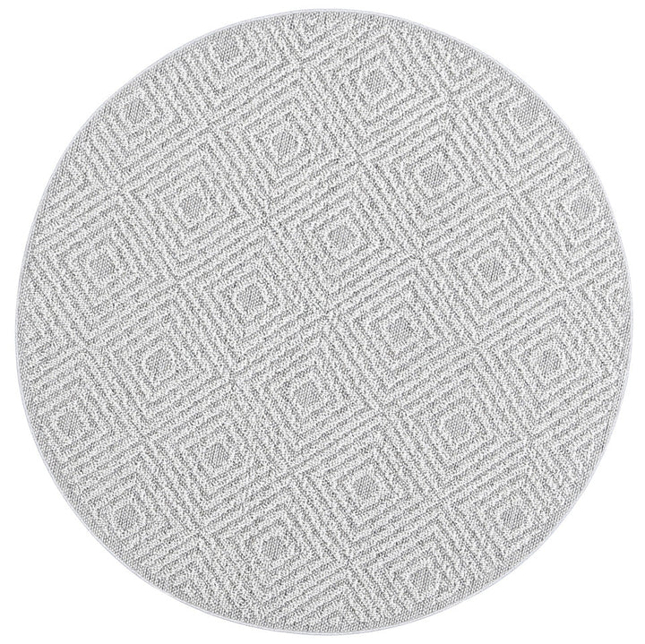 Vanuatu Walasi Ash Geometric Round Flatweave Rug - DLB Furniture