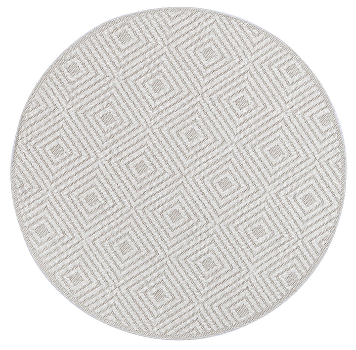 Vanuatu Wickham Beige Geometric Round Flatweave Rug - DLB Furniture