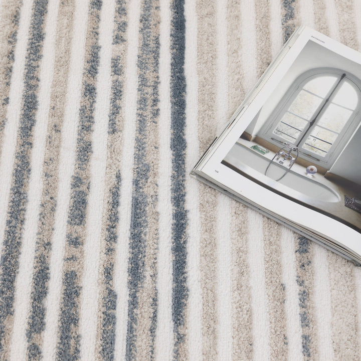 Wellington Geometric Lines Blue Rug - W002 - DLB Furniture