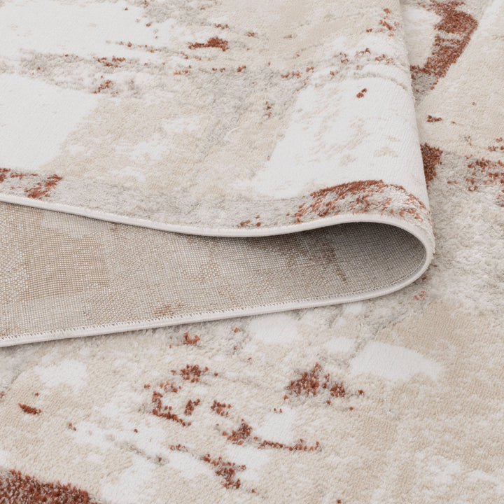 Wellington Abstract Wash Rust Rug - W010 - DLB Furniture