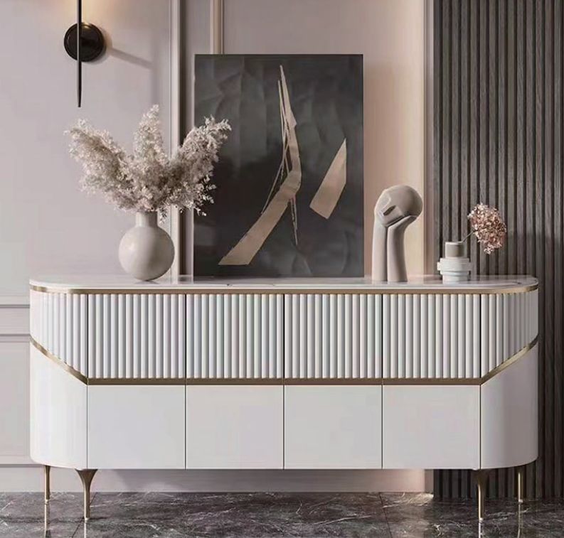 Phoebe Sintered Stone Top White Buffet Table - DLB Furniture