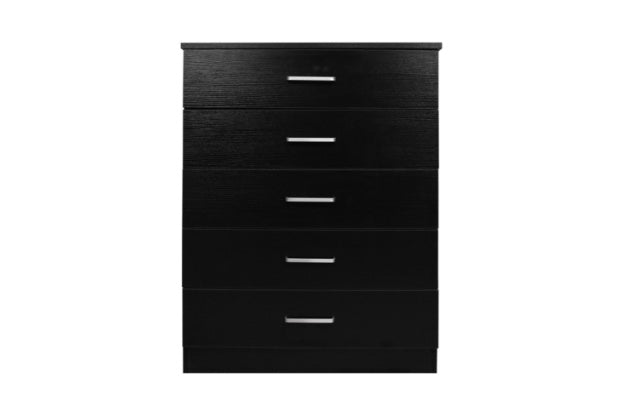 Dia 5 Drawer Chest Black Tall Boy - DLB Furniture