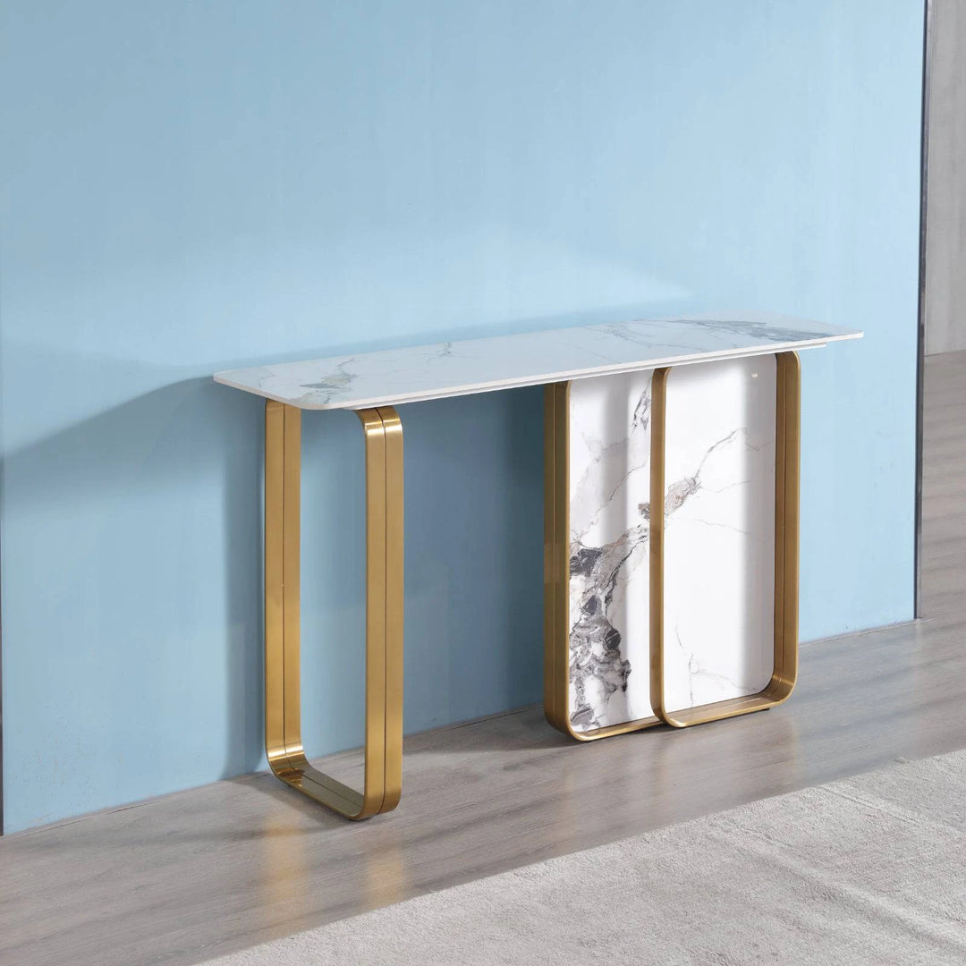 Catalyst Marbella White Sintered Stone Console Table - DLB Furniture
