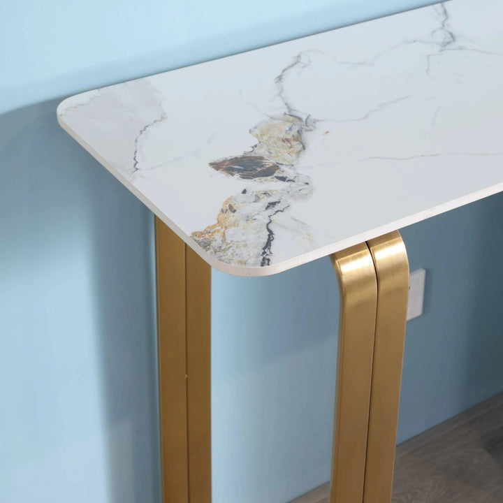 Catalyst Marbella White Sintered Stone Console Table - DLB Furniture