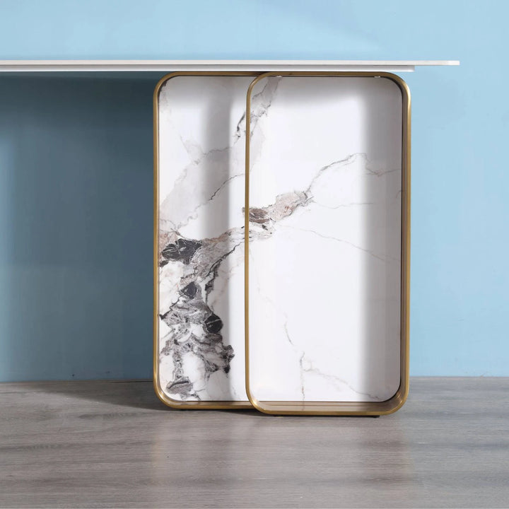 Catalyst Marbella White Sintered Stone Console Table - DLB Furniture