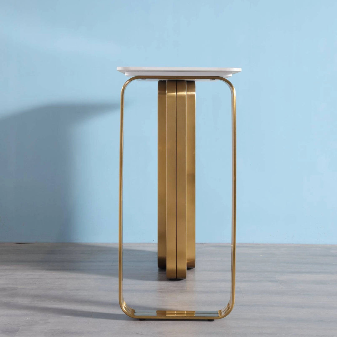 Catalyst Marbella White Sintered Stone Console Table - DLB Furniture