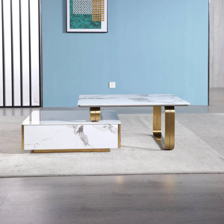 Catalyst Coffee Table Marbella White sintered stone - DLB Furniture