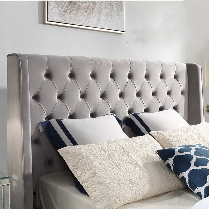 Colima Velvet Queen Bed Frame - DLB Furniture