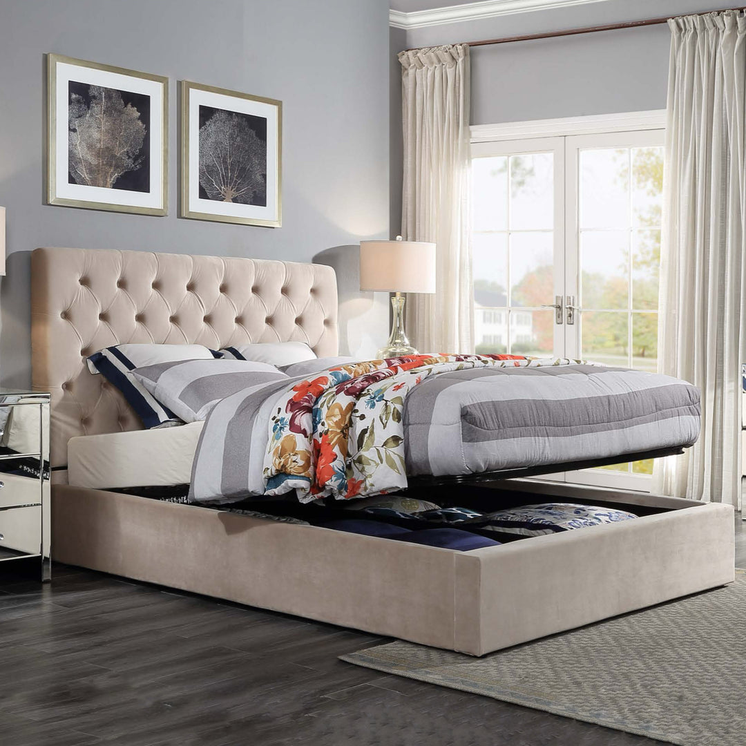 Colima Velvet king Bed Frame - DLB Furniture