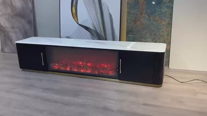 Arcadia Luxury TV Unit with Fireplace Electric LED Lights